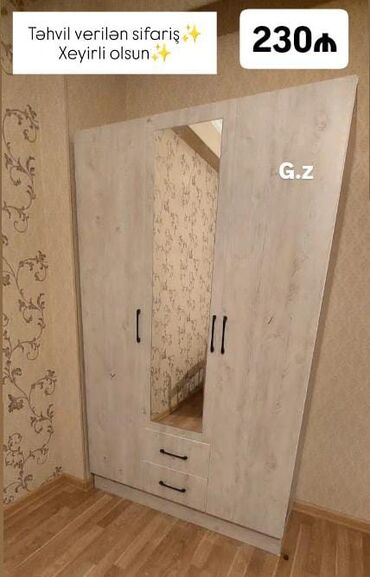 Sifarişlə dolablar: Düz dolab, Yataq otağı üçün, Paltar üçün, Açılan, Quraşdırıla bilən, 3 qapılı — 9