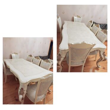 işlenmiş stol stul: Qonaq otağı üçün, İşlənmiş, Dördbucaq masa