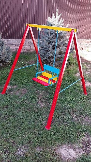 Детские качели: Качели двухместные с кольцом для мяча цена 22 000с! Качели для — 7