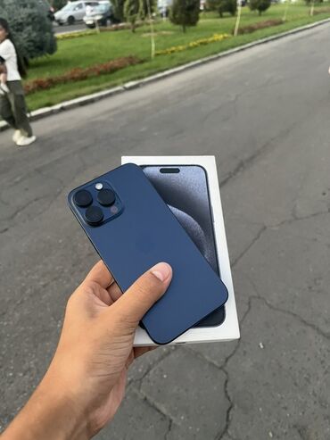 айфон 15 бу цена: IPhone 15 Pro Max, Колдонулган, 256 ГБ, Blue Titanium