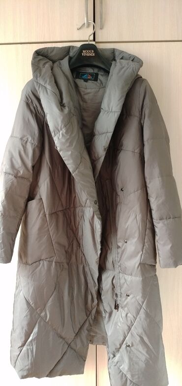 стеганое пальто: Пальто, Классика, Осень-весна, Стеганый, Длинная модель, С капюшоном, Оверсайз, Карманы накладные, M (EU 38), L (EU 40)