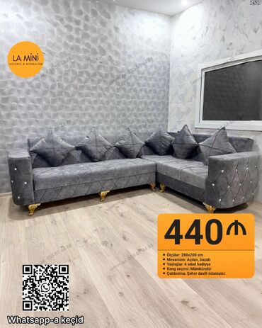 Komodlar: Künc divan, Açılan, Bazalı, Şəhərdaxili pulsuz çatdırılma