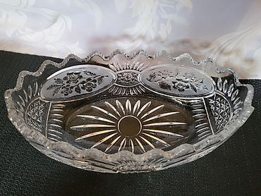 Ostali antikviteti: Kristalna cinija Zajecar iz 70ih.godina. Cinija kristal Zajecar,pun — 6