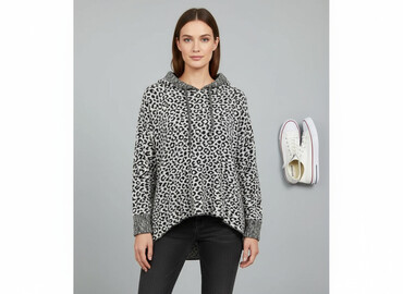 bluza w panterke: Bluza z kapturem damska, rozmiar One size
