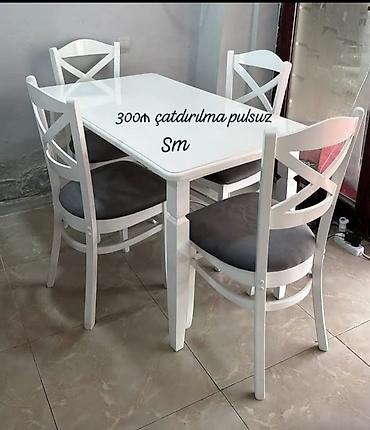 stol desti: Mətbəx üçün, Yeni, Açılmayan, Dördbucaq masa, 4 stul — 1