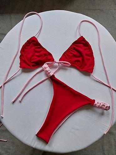 Kupaći kostimi: Dvodelni bikini set – roze/bordo-crvena - Gornji dio: klasičan — 7