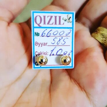 Sırğalar: Sırğa, Sarı qızıl, 585 Əyar, 1 g -da lalafo.az — 2 Sırğalar: Sırğa, Sarı qızıl, 585 Əyar, 1 g — 2