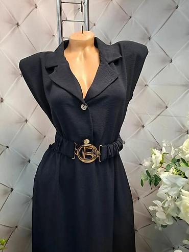 massimo dutti baletanke: Elegantna duga haljina sa kragnom i pojasom - Kroj: maxi dužina — 7