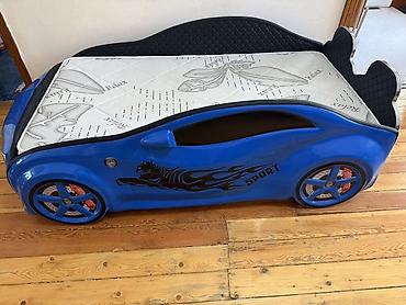 islenmis matras: Uşaq maşın formalı çarpayı - Dizayn: Parlaq mavi “sport car” korpusu — 8