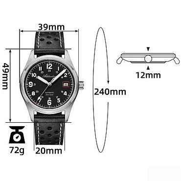 Ručni satovi: ADDIESDIVE AD2070 - 39mm - Zelena / Koža - Seiko Automatik ADDIESDIVE — 6