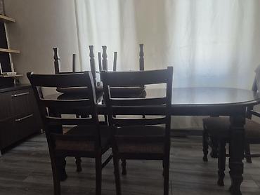 masaustu dest: Yemək otağı dəsti – masa və 6 ədəd stul.Uzunluğu 1.98 sm .eni 90 sm — 2