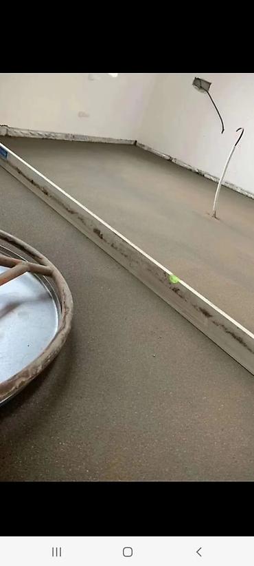 Жасалгалоочу жумуштар: Механизированная полусухая стяжка пола под ключ. Что выполняется: - — 4