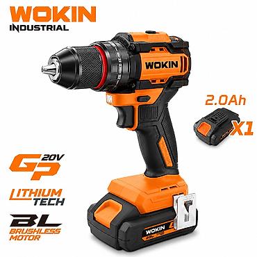 drel ingco: №: 4105 Məhsulun adı: Akkumulyatorlu drel Wokin W620060, 20V Li‑ion — 1