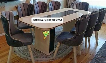 stol desti: Qonaq otağı üçün, Yeni, Oval masa, 6 stul — 1
