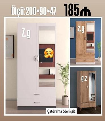 Dolablar: Dolab yeni qarderob paltar dolabı güzgülü iki qapılı — 1