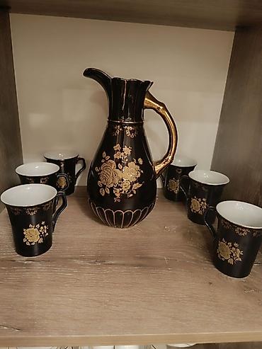sürahi: Çay dəsti, rəng - Qara, Keramika, 7 nəfərlik — 1