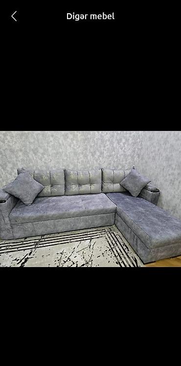 diva divan: Məhsul: Künc divan (L-formalı) Təsvir: - Rəng: Boz, neytral və müasir — 1