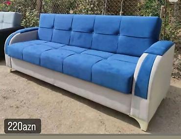 jozefin divan: Mavi-ağ rəng çalarlarında 3 nəfərlik yumşaq divan. - Parça: yumşaq — 1