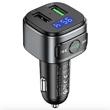 fm: Автомобильный FM‑трансмиттер Hoco E67 с быстрой зарядкой QC3.0 - — 6