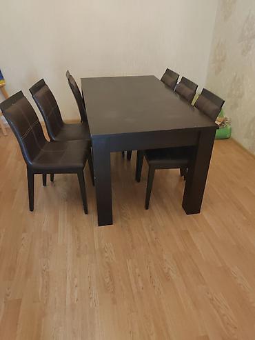 Qonaq otağı üçün geniş yemək masası dəsti - Komplekt: 1 ədəd iri