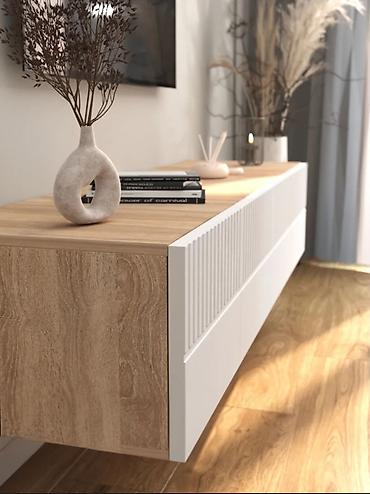 Тумбы и подставки для телевизора: Тумба и подставка для телевизора, Новый, Подвесная, ЛДСП, Самовывоз, Бесплатная доставка, Платная доставка, цвет - Белый — 4