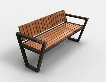 Скамейки: Скамейка Металл, Со спинкой — 30