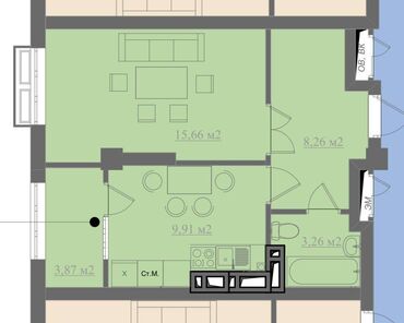 купить квартиру в 10 микрорайоне: 1 комната, 40 м², 10 этаж