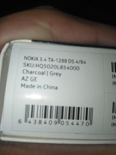 nokia ikinci el: Nokia 3.4, 64 GB, rəng - Qara