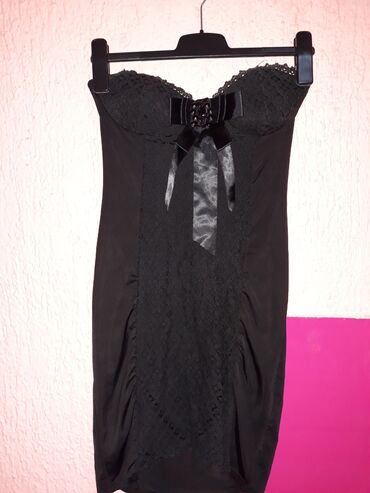 crna zimska haljina: L (EU 40), bоја - Crna, Večernji, maturski, Top (bez rukava)