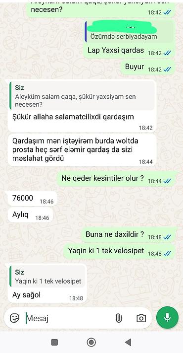 060 hansi operator: Moto-kuryer tələb olunur, Aylıq ödəniş — 1
