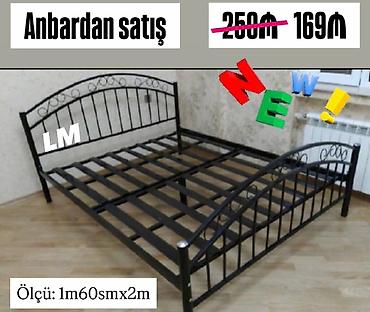 Metal çarpayı çərçivəsi - Ölçü: 1.60 m x 2.00 m (queen ölçüsünə