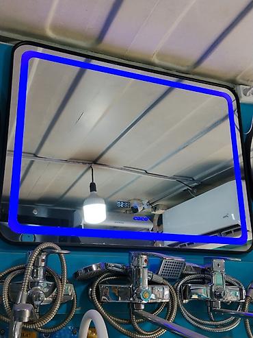 led зеркало: Зеркало с LED‑подсветкой и часами - Прямоугольное настенное зеркало с — 1