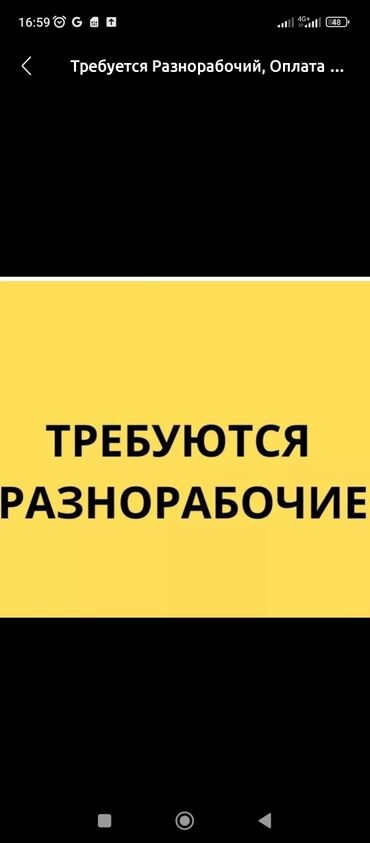 Разнорабочие: Требуется Разнорабочий