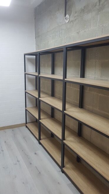 Rəf vitrinləri: Mağaza və ofislər üçün metal karkaslı vitrin/raflar - Minimalist — 6