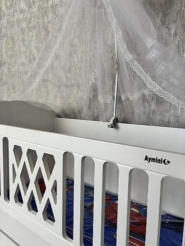 dosek matras: Aymimi brendinin çoxfunksiyalı beşik-dolab dəsti - Rəng: ağ - Korpus — 4