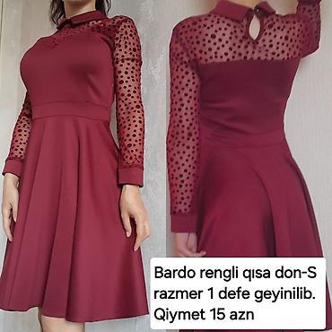 staınless steel saat: Bordo rəngli qısa don. S ölçü. Üst hissədə xırda dekolteli düyməli — 1