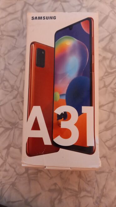 samsung not8: Samsung Galaxy A31, 128 GB, rəng - Qırmızı, Sensor, Barmaq izi