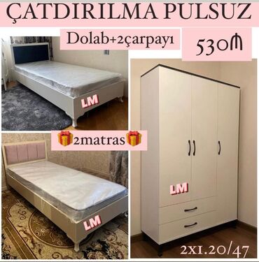 yataq dest: *gənc oda🤴👸 dolab+2 çarpayi*_ 💥 yeni və sifarişlə qiymət : *530₼*