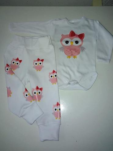 Bodiji i zeke za bebe: 2 delni kompletic Vel 56-62 dvobroj do 3 meseci 68 do 5 meseci 74 do 9 — 7