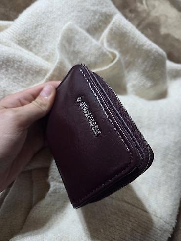 orginal canta: Stradivarius qadın cüzdanı - Rəng: bordo - Material: parlaq — 1