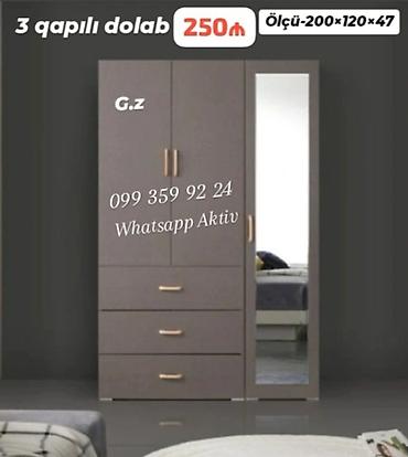 Dolab-asılqanlar: *Dolab 3 qapılı ✨ 250Azn* ✔️İstehsal Rusiya Laminat 18/lik — 1