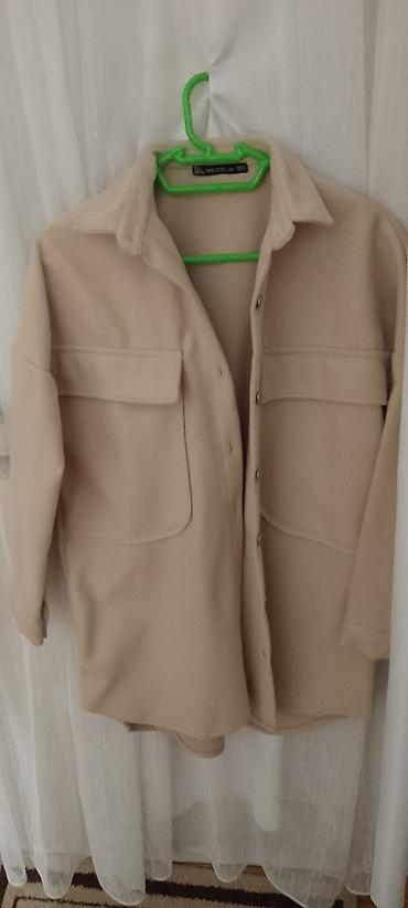 deri jaket: Bej rəngli qadın oversize şaket/köynək gödəkçə - Brend: Meri&M - — 1