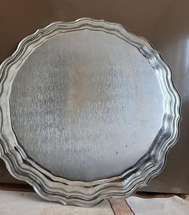 bitki: Metall servis sinisi – klassik naxışlı - Material: metal (xrom/nikel — 2