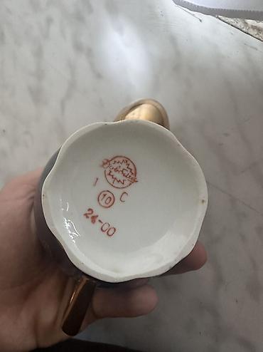Qab-qacaq və mətbəx ləvazimatları: Çay dəsti, rəng - Göy, Farfor, 6 nəfərlik, SSRİ — 5