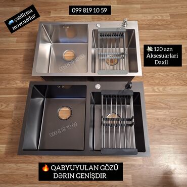 hamam rakvinalari: Yeni Kvadrat Mətbəx çanağı, Paslanmaz polad, Pulsuz çatdırılma