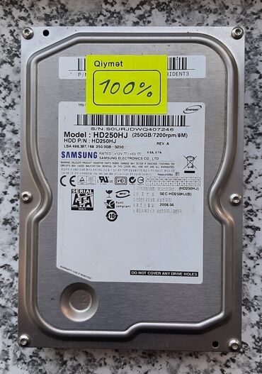 ssd disk qiymeti: Personal kompüter üçün HDD - sərt disk - hard disk 250GB 100% HDD -