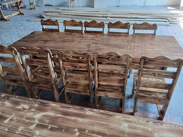 Masa və oturacaq dəstləri: Mətbəx üçün, Açılmayan, Dördbucaq masa, 8 stul — 2