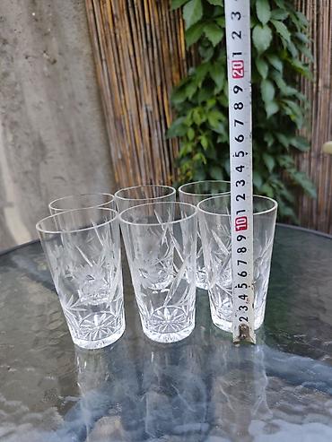 ormani za terase: Set od 6 čaša od brušenog stakla/kristala. - Visina: oko 12 cm — 3