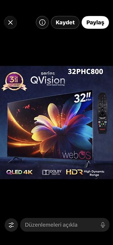 video mixer: Shivaki QVision 32PHC800 – 32” (81 sm) Smart TV - Ekran: 32 düym — 2