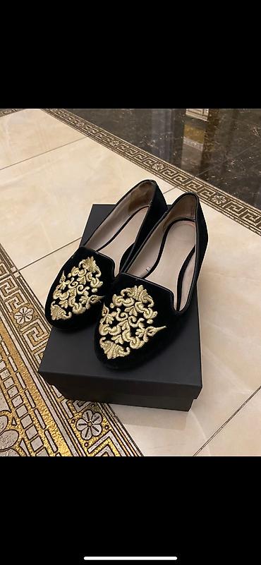 лоферы zara: Лоферы, 38, Zara, Б/у, цвет - Черный, Самовывоз — 2